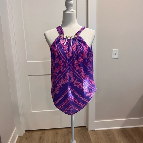Lilly Pulitzer Tops - Lilly Pulitzer Purple and Pink Halter Tank Top